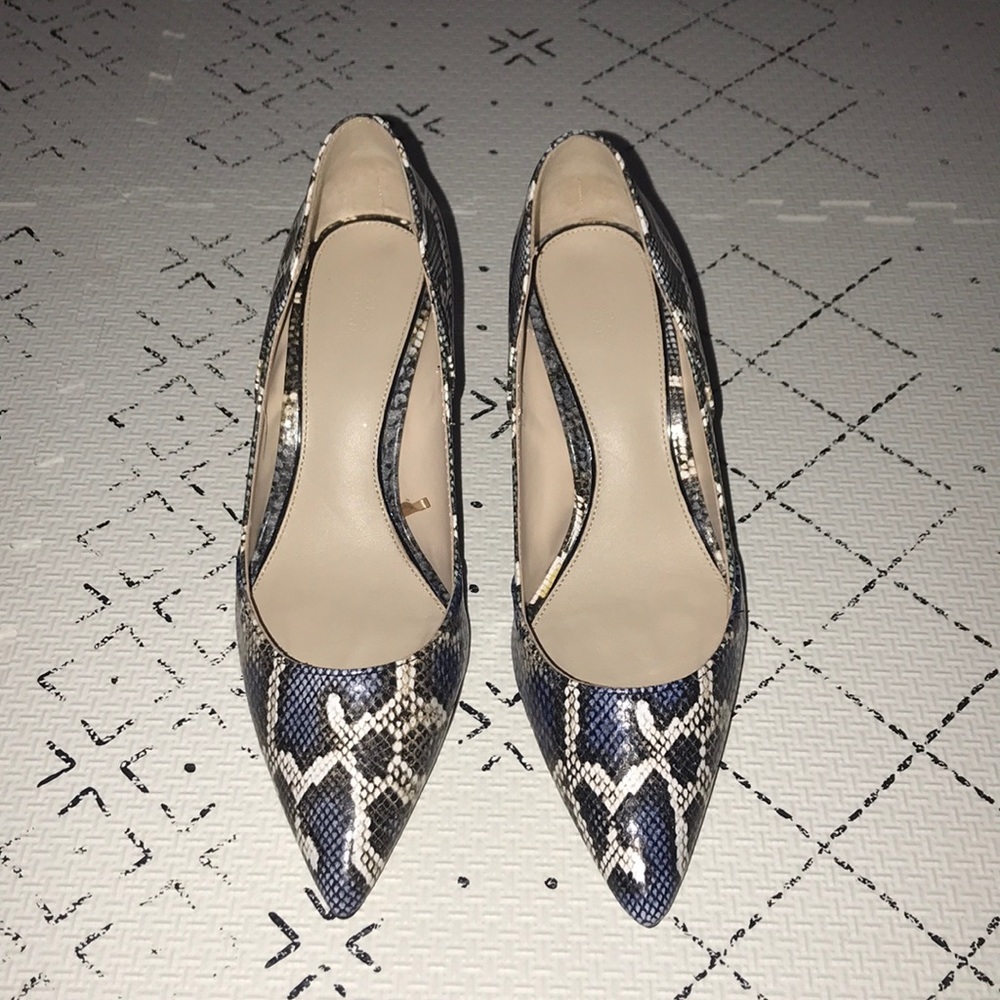 Blue Snake Print Heels